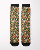 Chacuterie secret limited edition boot socks, showing the full pattern layout