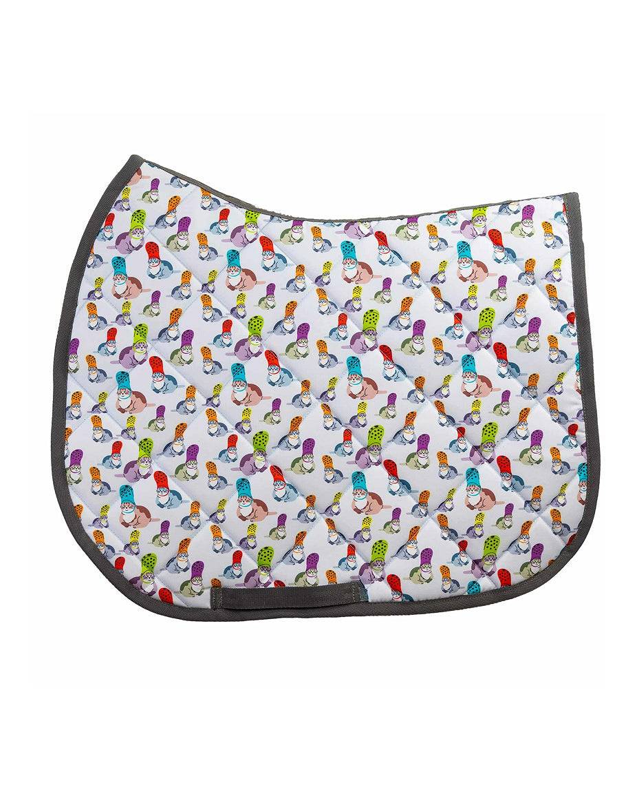 Croc Cat all-purpose saddle pad with crocodile cat mashup, by Dreamers & Schemers