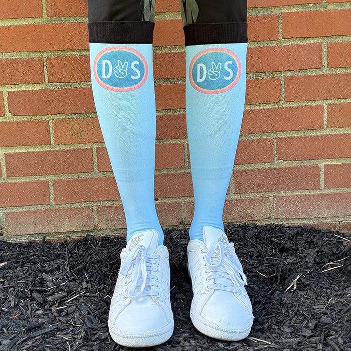Design Your Own custom socks by Dreamers & Schemers, a finished custom equestrian boot sock design