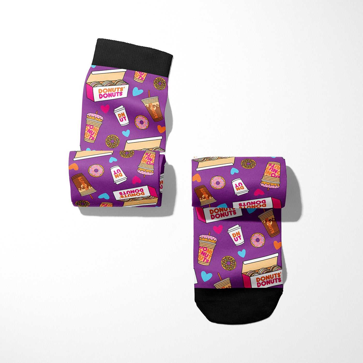 Purple Donut Donutz themed socks matching the limited edition Donut Saddle Pad bundle