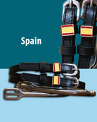 Black leather Spur Straps with stainless steel buckle and custom charm