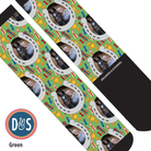 Custom boot socks featuring horseshoes and winner design for personalized style