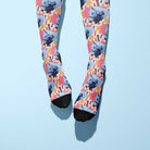 Custom socks with hearts and winner winner design featuring personalized photo on Dreamers & Schemers Boot Socks