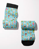 Ice Cream Cone Man secret limited edition boot socks, alternate angle, by Dreamers & Schemers