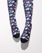 Jaws secret limited edition boot socks with shark jaws ocean in blue, by Dreamers & Schemers