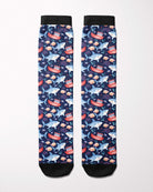 Jaws secret limited edition boot socks, showing the full pattern layout
