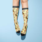 Limited edition Leo Zodiac boot socks with colorful lion pattern, crafted in the USA, one size fits most