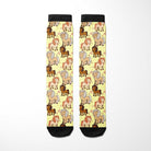 Leo Zodiac boot socks with colorful lion and horse pattern, made in USA, one size fits most