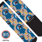 Custom blue ribbon winner boot socks with personalized photo design