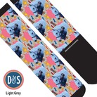 Custom socks featuring personalized heart and winner winner designs for adults and youth