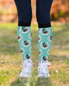 Horseshoes custom photo equestrian boot socks with horseshoe print, by Dreamers & Schemers