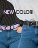 Chocolate/Lavender Reversible Leather Belt Strap