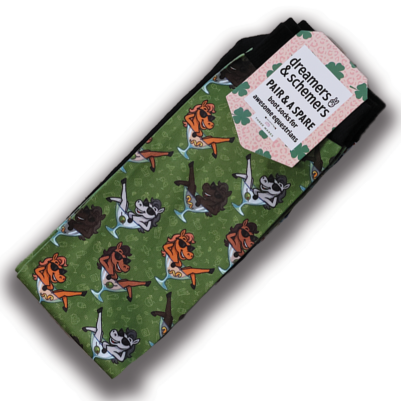 Shaken Not Stirred Pair & A Spare black top boot socks pack of three with soft breathable knit