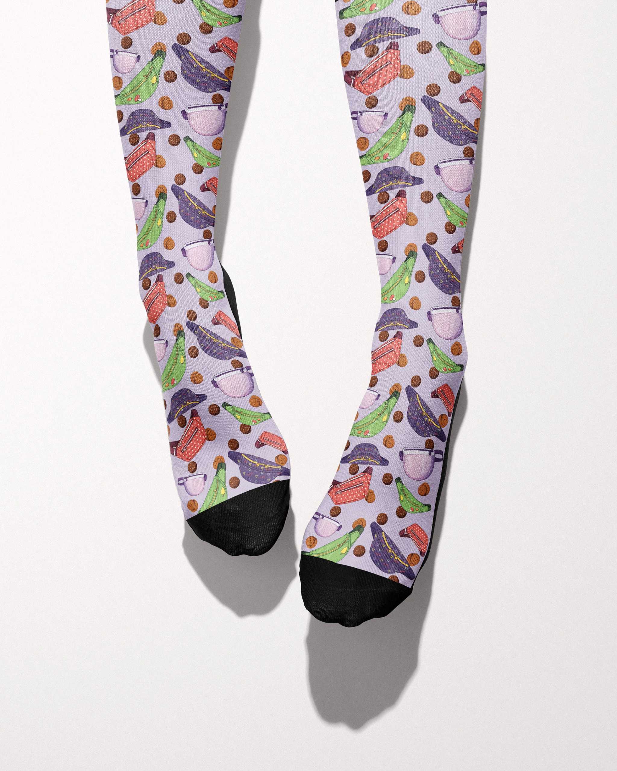 Snack Pack Boot secret limited edition boot socks in blue, by Dreamers & Schemers