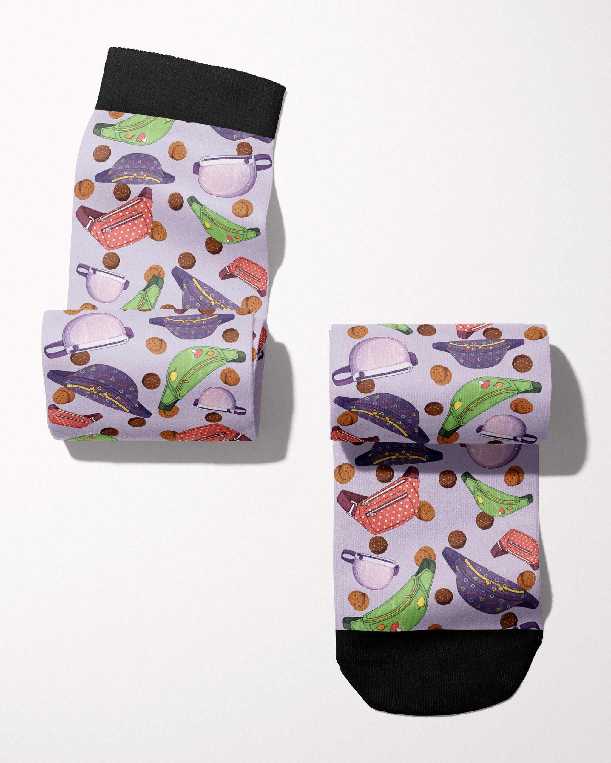 Snack Pack Boot secret limited edition boot socks, alternate angle, by Dreamers & Schemers
