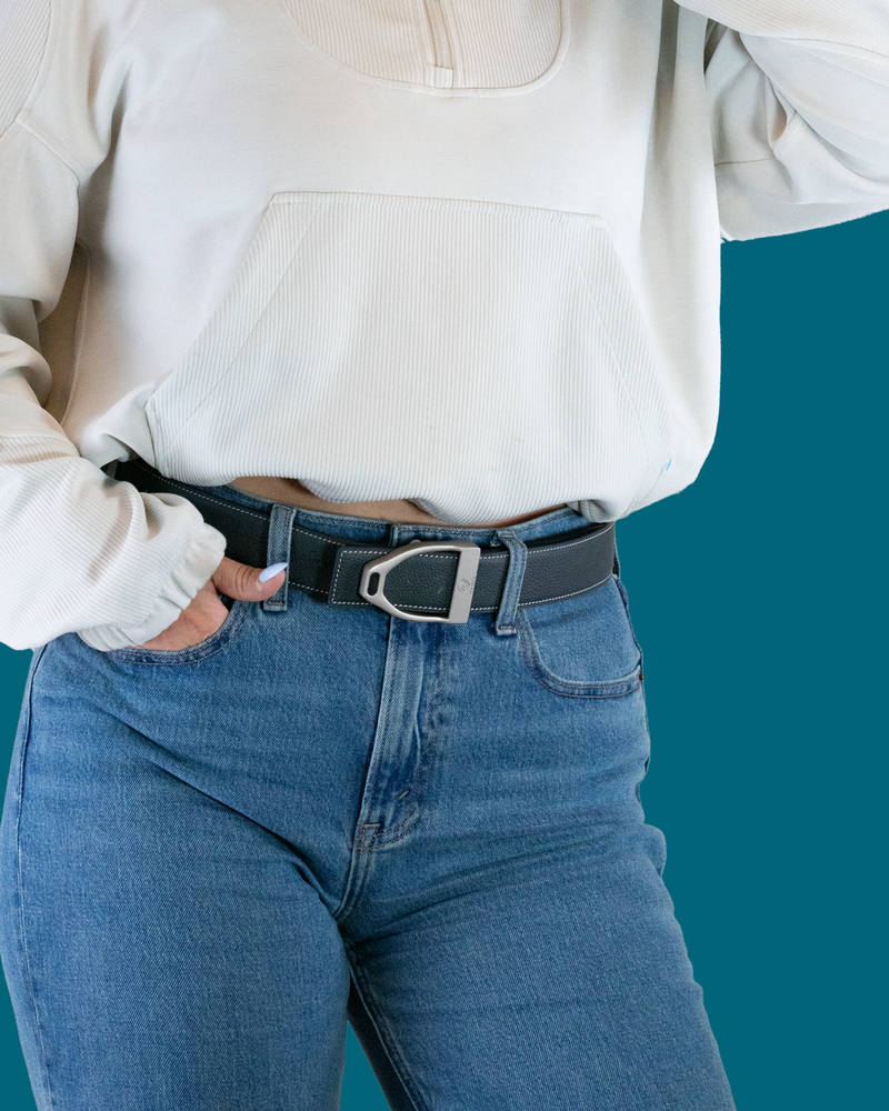 Navy/Taupe Reversible Leather Belt Strap