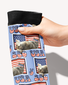 250 USA custom photo equestrian boot socks, alternate angle, by Dreamers & Schemers