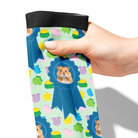 Custom Blue Ribbon Socks with lucky treats and hamster photo design