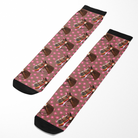 Custom Solo Socks with pink petals and horse photo on Dreamers & Schemers Boot Socks design