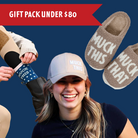 Muck This Equestrian Bundle featuring slippers, patterned socks, and a trucker hat for riders under $80