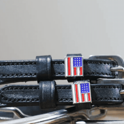 ManeJane America Spur Straps Spur Straps — black leather, non-stretch, hero image for English riders.