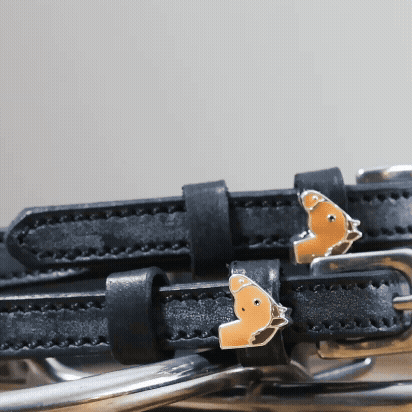 ManeJane Chestnut Horse Spur Straps Spur Straps — black leather, non-stretch, hero image for English riders.