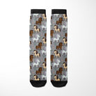 limited edition Virgo zodiac boot socks with horse pattern and black cuffs