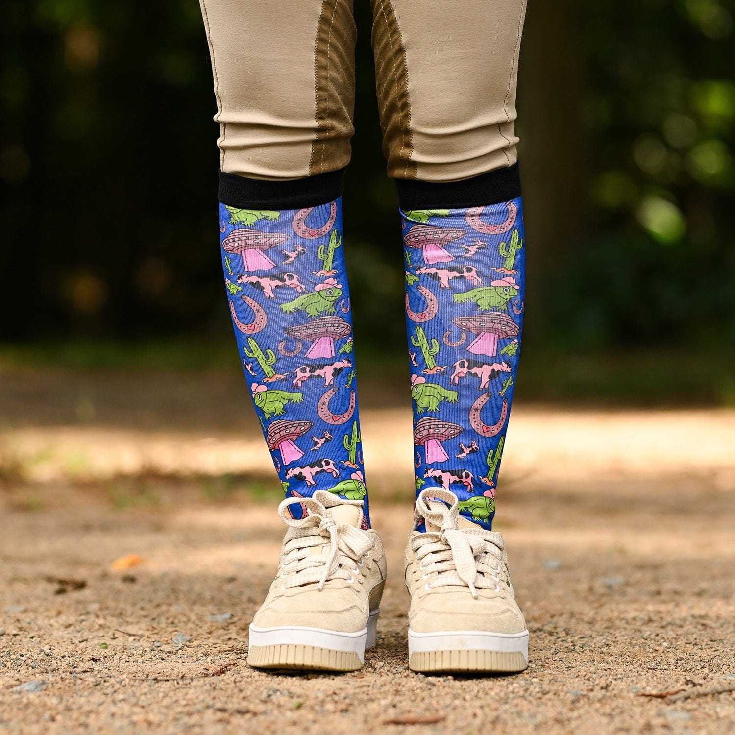 dreamers & schemers Pair & A Spare Beam Me Up  Pair & a Spare Socks equestrian boot socks boot socks thin socks riding socks pattern socks tall socks funny socks knee high socks horse socks horse show socks