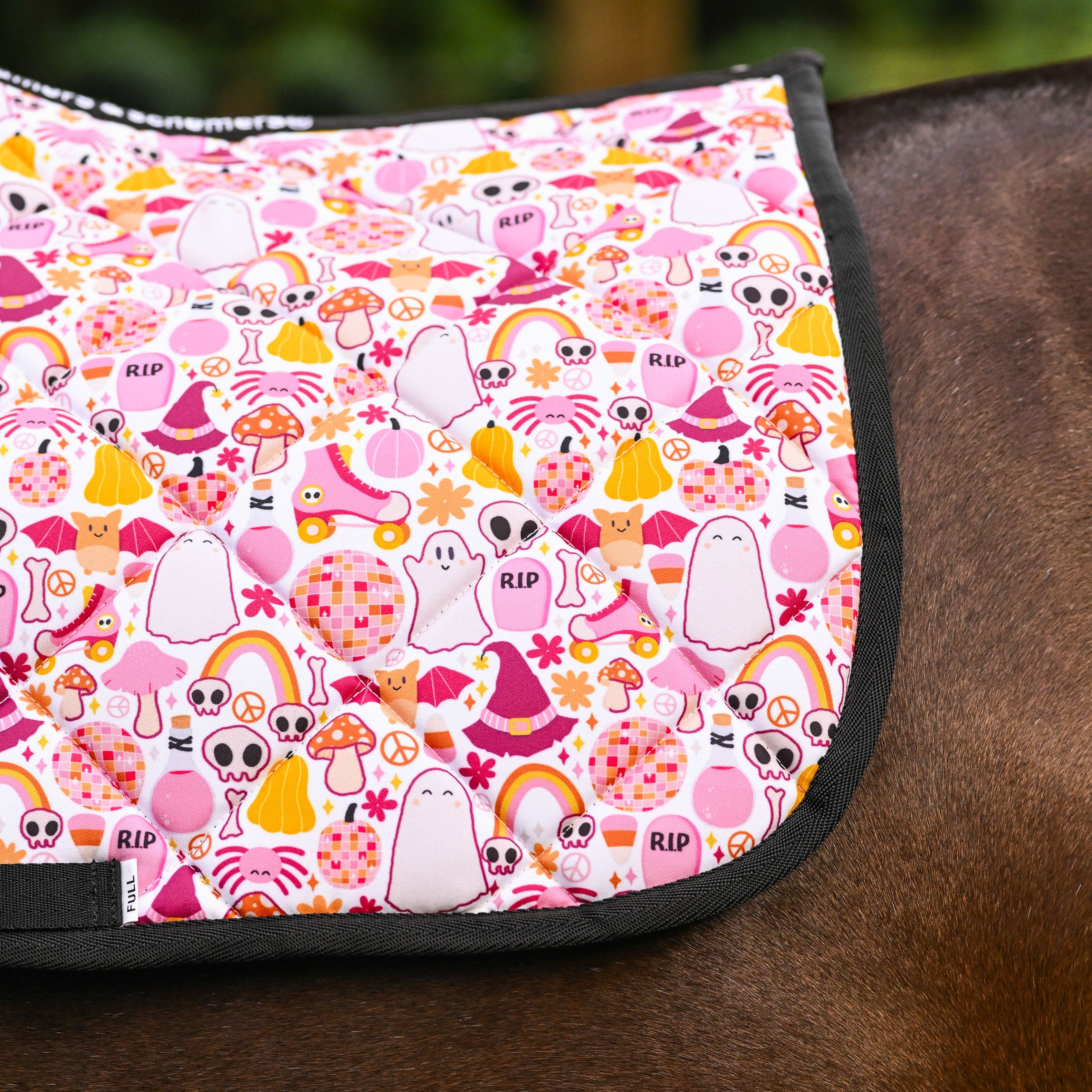 dreamers & schemers Saddle Pad Boogie Frights Saddle Pad equestrian boot socks boot socks thin socks riding socks pattern socks tall socks funny socks knee high socks horse socks horse show socks