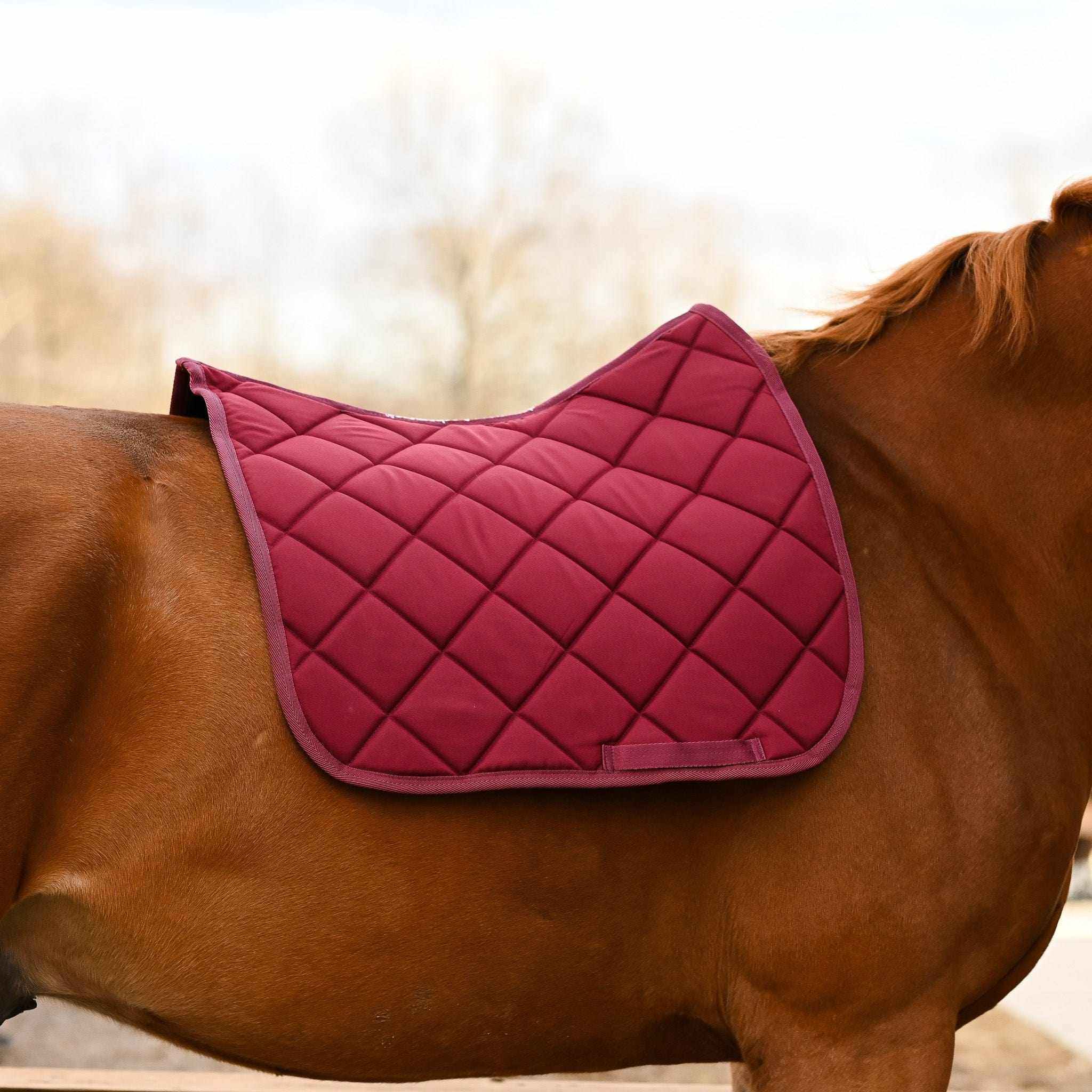 Dreamers & Schemers Burgundy Saddle Pad – patterned saddle pad, equestrian gift, horseback riding gear from Dreamers & Schemers Saddle Pads