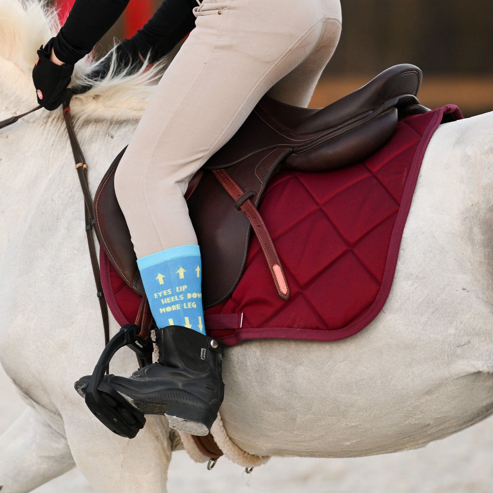 dreamers & schemers Saddle Pad Pony Burgundy Saddle Pad equestrian boot socks boot socks thin socks riding socks pattern socks tall socks funny socks knee high socks horse socks horse show socks