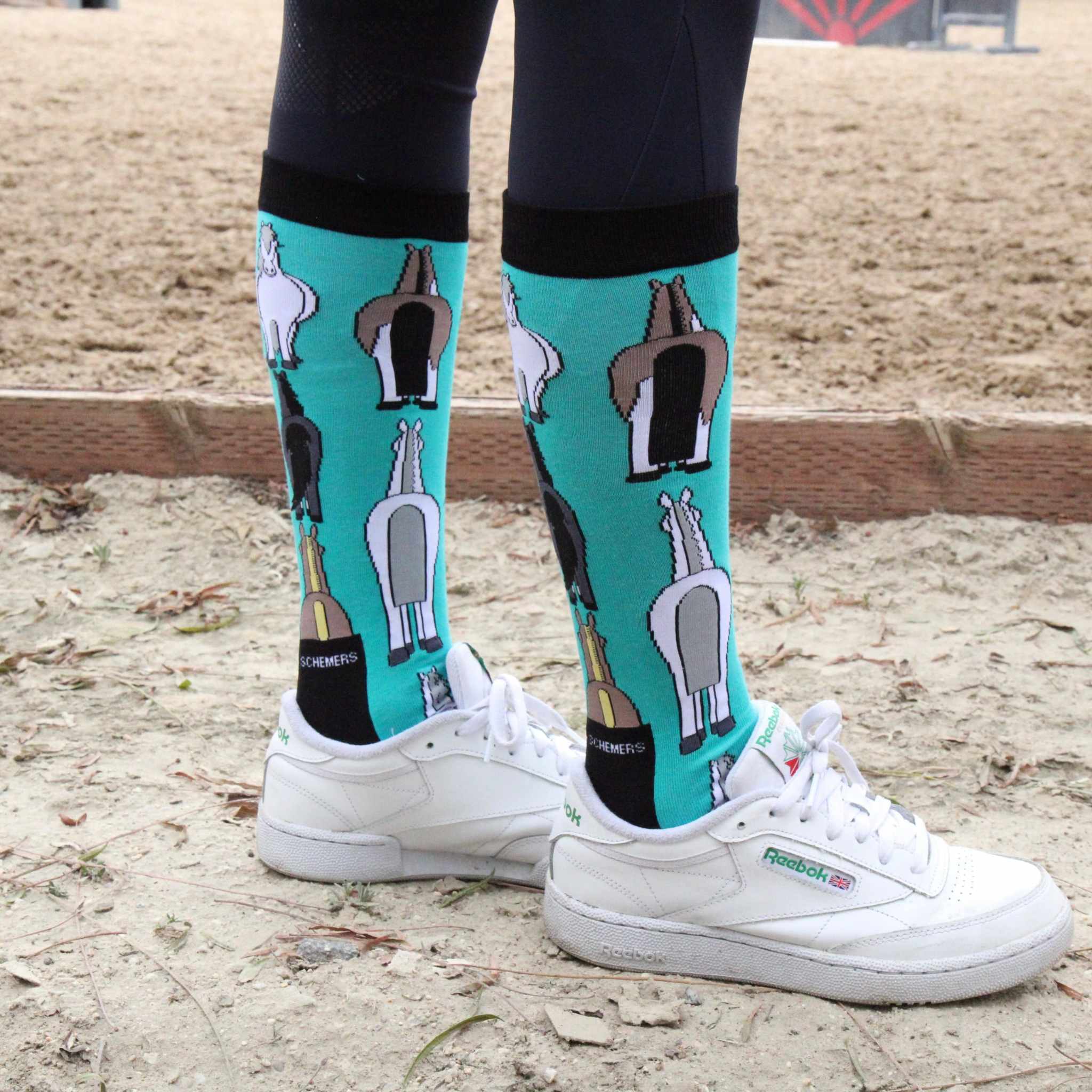 dreamers & schemers Knit Socks Butts Knit Socks equestrian boot socks boot socks thin socks riding socks pattern socks tall socks funny socks knee high socks horse socks horse show socks