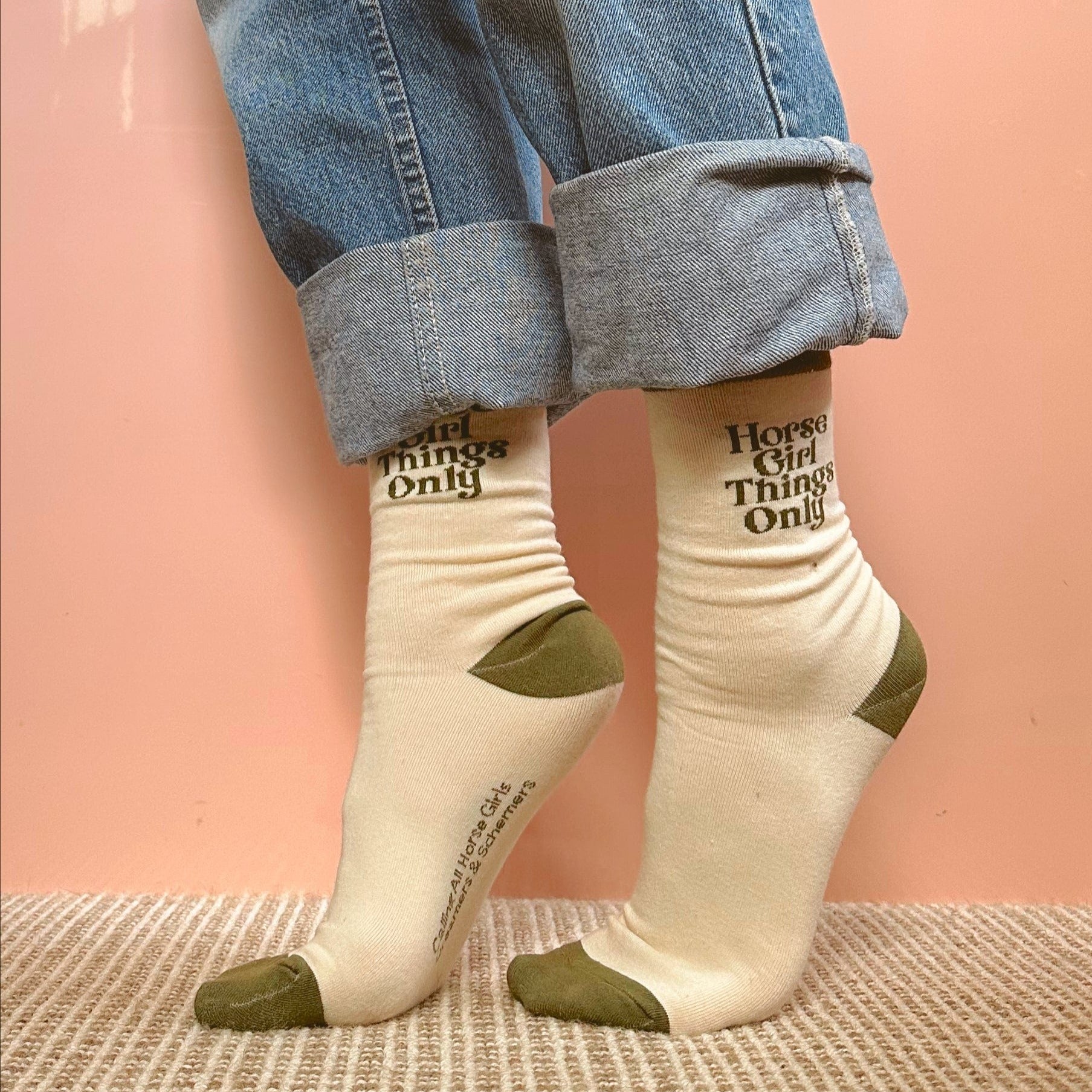 dreamers & schemers Crew Sock CAHG Horse Girl Things Only 3 Pack of Crew Socks!! equestrian boot socks boot socks thin socks riding socks pattern socks tall socks funny socks knee high socks horse socks horse show socks