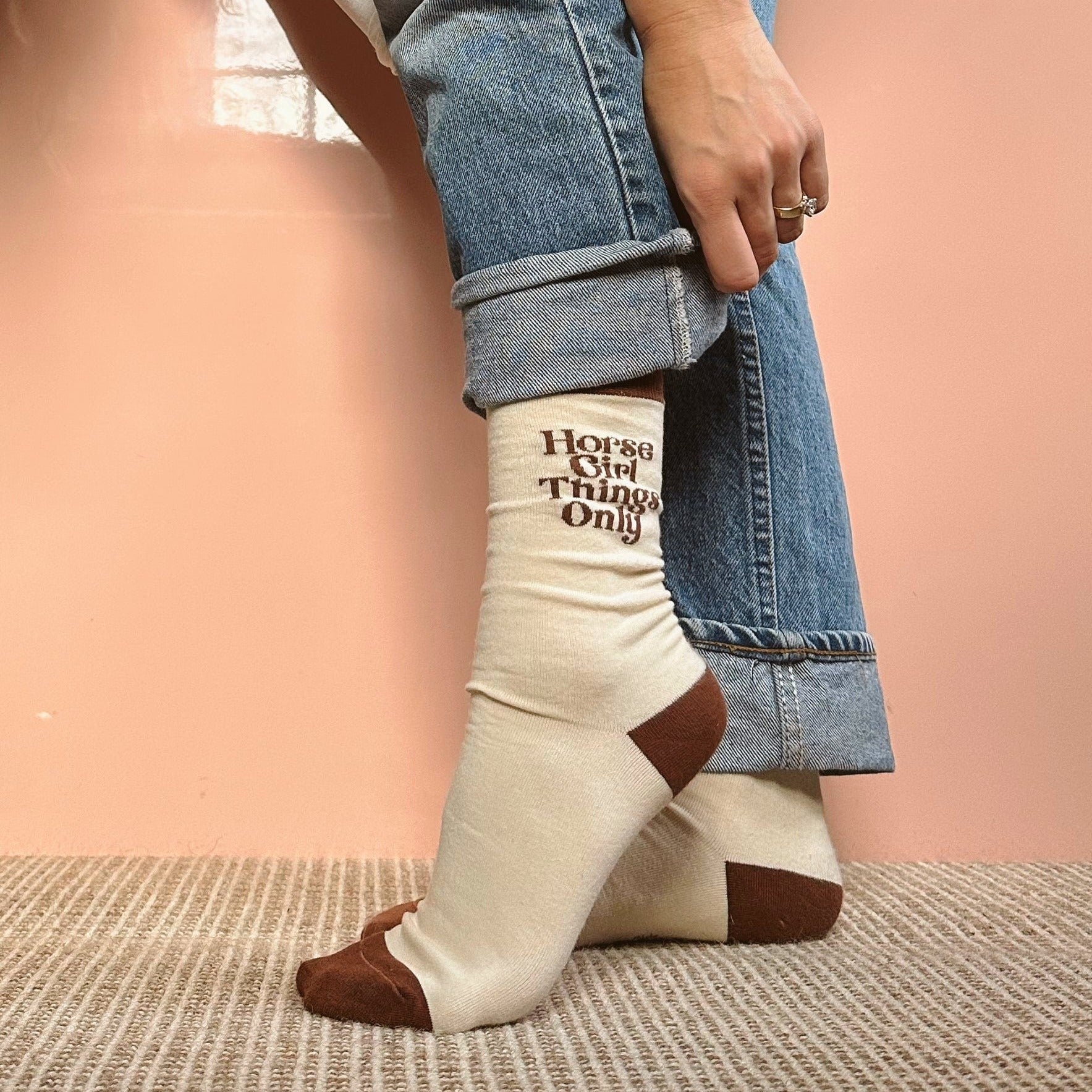 dreamers & schemers Crew Sock CAHG Horse Girl Things Only 3 Pack of Crew Socks!! equestrian boot socks boot socks thin socks riding socks pattern socks tall socks funny socks knee high socks horse socks horse show socks