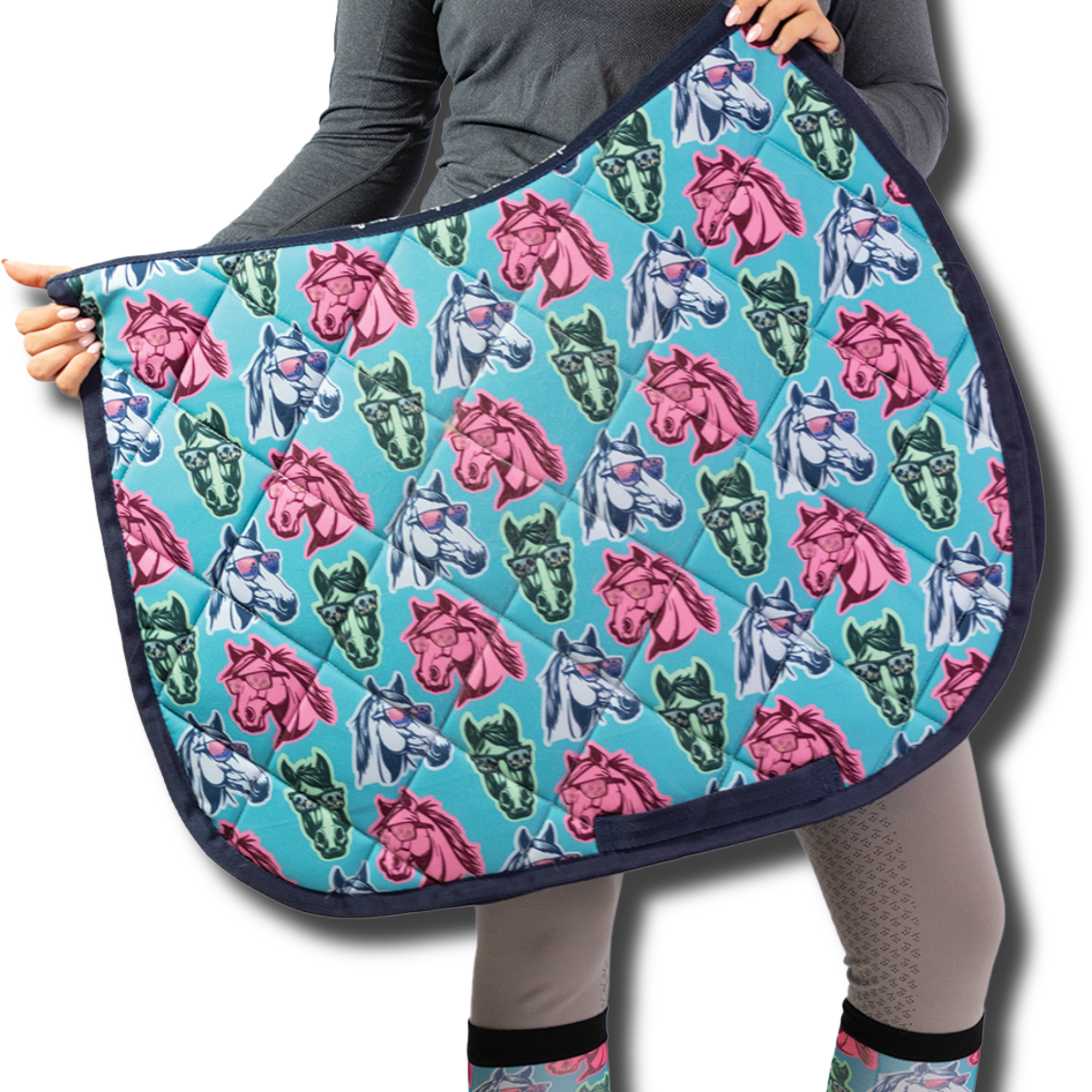 California Dreamin' Saddle Pad full size with cushy quilting and stylish pattern for everyday riding comfort