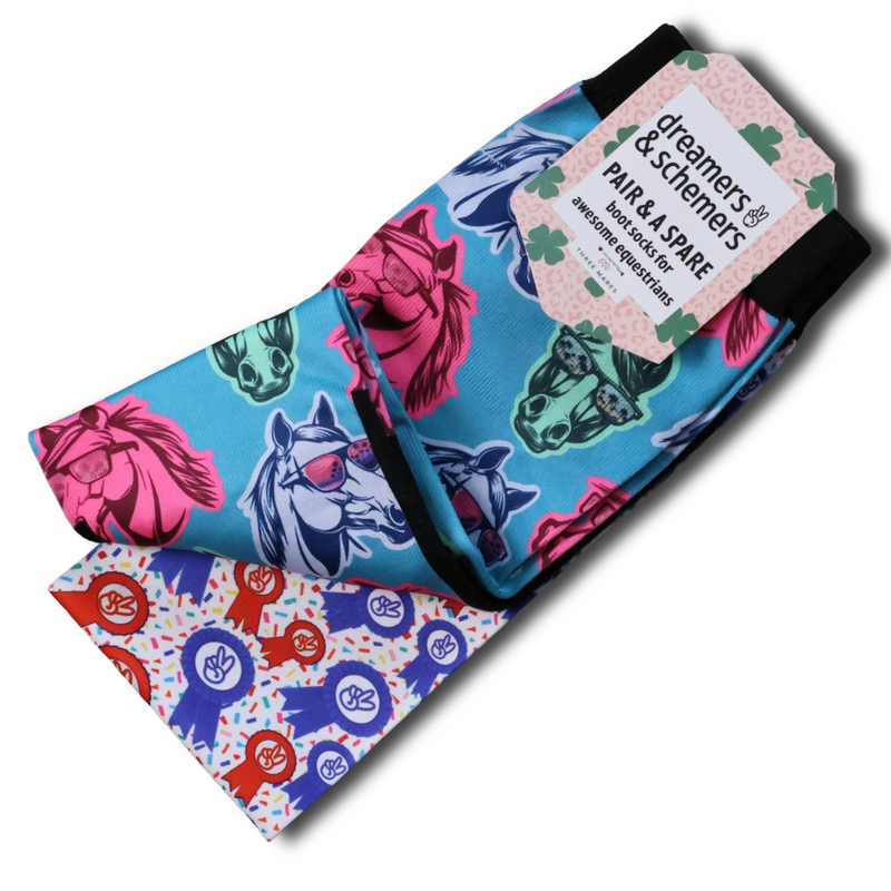 California Dreamin' Pair & A Spare black top boot socks pack of three with breathable knit and flat-seam toe