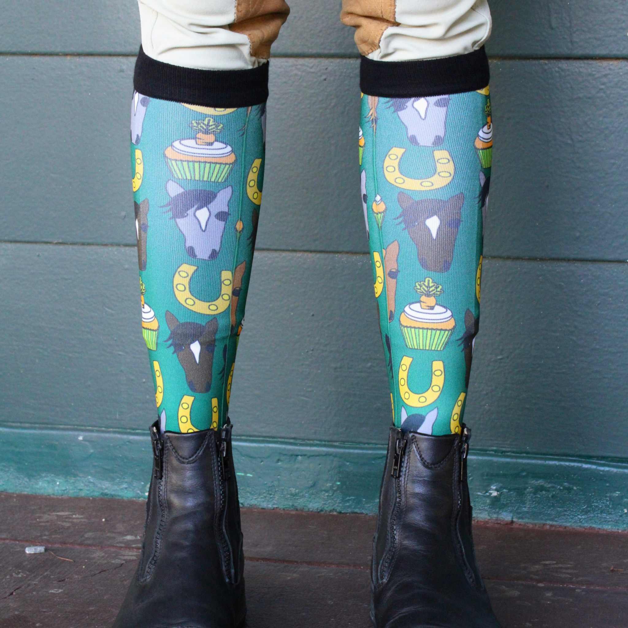 dreamers & schemers Pair & A Spare Carrot Cake Pair & a Spare Socks equestrian boot socks boot socks thin socks riding socks pattern socks tall socks funny socks knee high socks horse socks horse show socks