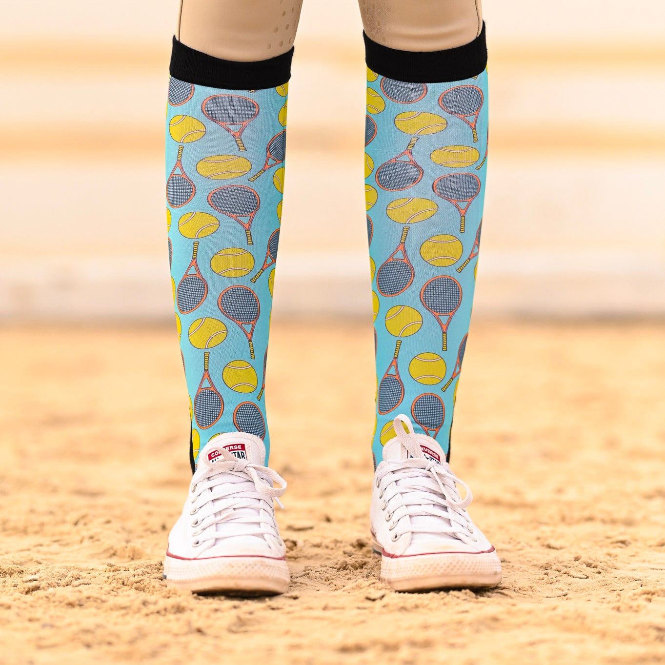 dreamers & schemers Pair & A Spare Cause a Racquet Pair & a Spare equestrian boot socks boot socks thin socks riding socks pattern socks tall socks funny socks knee high socks horse socks horse show socks