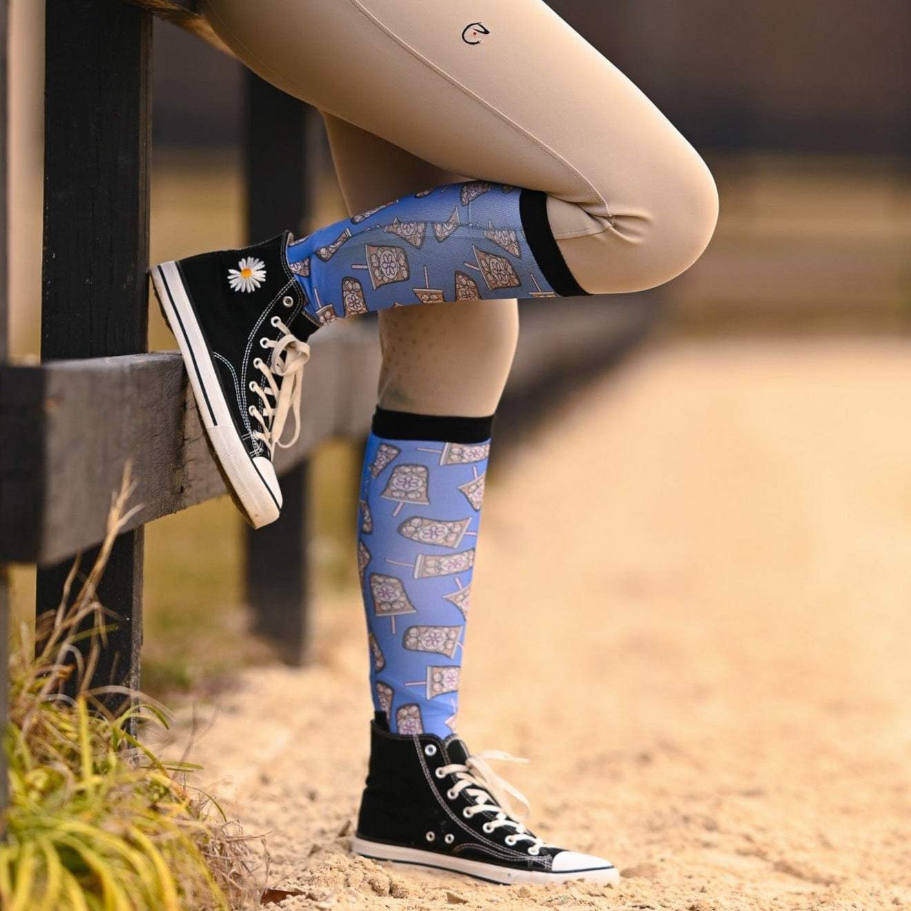 dreamers & schemers Pair & A Spare Cold Brew Pair & a Spare equestrian boot socks boot socks thin socks riding socks pattern socks tall socks funny socks knee high socks horse socks horse show socks