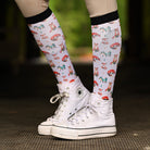 dreamers & schemers Pair & A Spare Crescent Moon Fox Pair & a Spare equestrian boot socks boot socks thin socks riding socks pattern socks tall socks funny socks knee high socks horse socks horse show socks