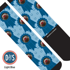 Custom AL Custom Socks Adult / Light Blue Custom Blue Ribbon with Blue Horseshoes Socks 1 Photo equestrian boot socks boot socks thin socks riding socks pattern socks tall socks funny socks knee high socks horse socks horse show socks