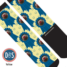 Custom AL Custom Socks Adult / Yellow Custom Blue Ribbon with Blue Horseshoes Socks 1 Photo equestrian boot socks boot socks thin socks riding socks pattern socks tall socks funny socks knee high socks horse socks horse show socks
