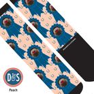 Custom AL Custom Socks Adult / Peach Custom Blue Ribbon with Blue Horseshoes Socks 1 Photo equestrian boot socks boot socks thin socks riding socks pattern socks tall socks funny socks knee high socks horse socks horse show socks