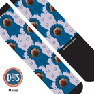Custom AL Custom Socks Adult / Mauve Custom Blue Ribbon with Blue Horseshoes Socks 1 Photo equestrian boot socks boot socks thin socks riding socks pattern socks tall socks funny socks knee high socks horse socks horse show socks