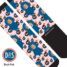 Custom AL Custom Socks Adult / Blush Pink Custom Blue Ribbon with F Bombs Socks 1 Photo equestrian boot socks boot socks thin socks riding socks pattern socks tall socks funny socks knee high socks horse socks horse show socks