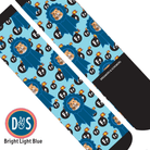 Custom AL Custom Socks Adult / Bright Light Blue Custom Blue Ribbon with F Bombs Socks 1 Photo equestrian boot socks boot socks thin socks riding socks pattern socks tall socks funny socks knee high socks horse socks horse show socks