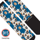 Custom AL Custom Socks Adult / Creamy Grey Custom Blue Ribbon with F Bombs Socks 1 Photo equestrian boot socks boot socks thin socks riding socks pattern socks tall socks funny socks knee high socks horse socks horse show socks