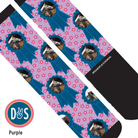 Custom AL Custom Socks Adult / Purple Custom Blue Ribbon with Pinky Petals Socks 1 Photo equestrian boot socks boot socks thin socks riding socks pattern socks tall socks funny socks knee high socks horse socks horse show socks