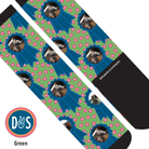 Custom AL Custom Socks Adult / Green Custom Blue Ribbon with Pinky Petals Socks 1 Photo equestrian boot socks boot socks thin socks riding socks pattern socks tall socks funny socks knee high socks horse socks horse show socks