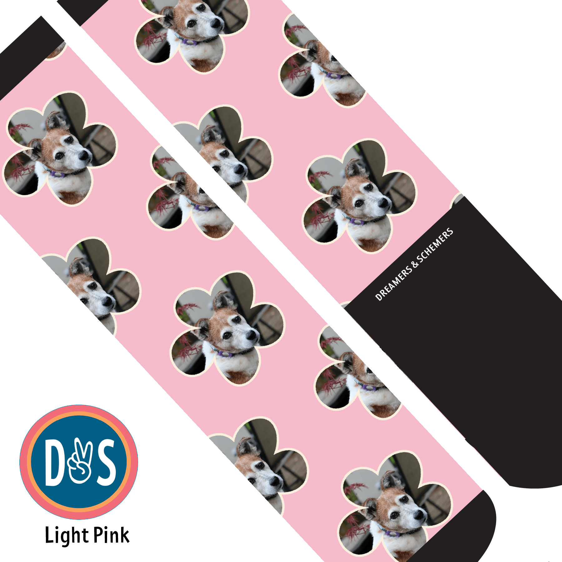 Custom AL Custom Socks Adult / Light Pink Custom Flower Socks 1 Photo equestrian boot socks boot socks thin socks riding socks pattern socks tall socks funny socks knee high socks horse socks horse show socks